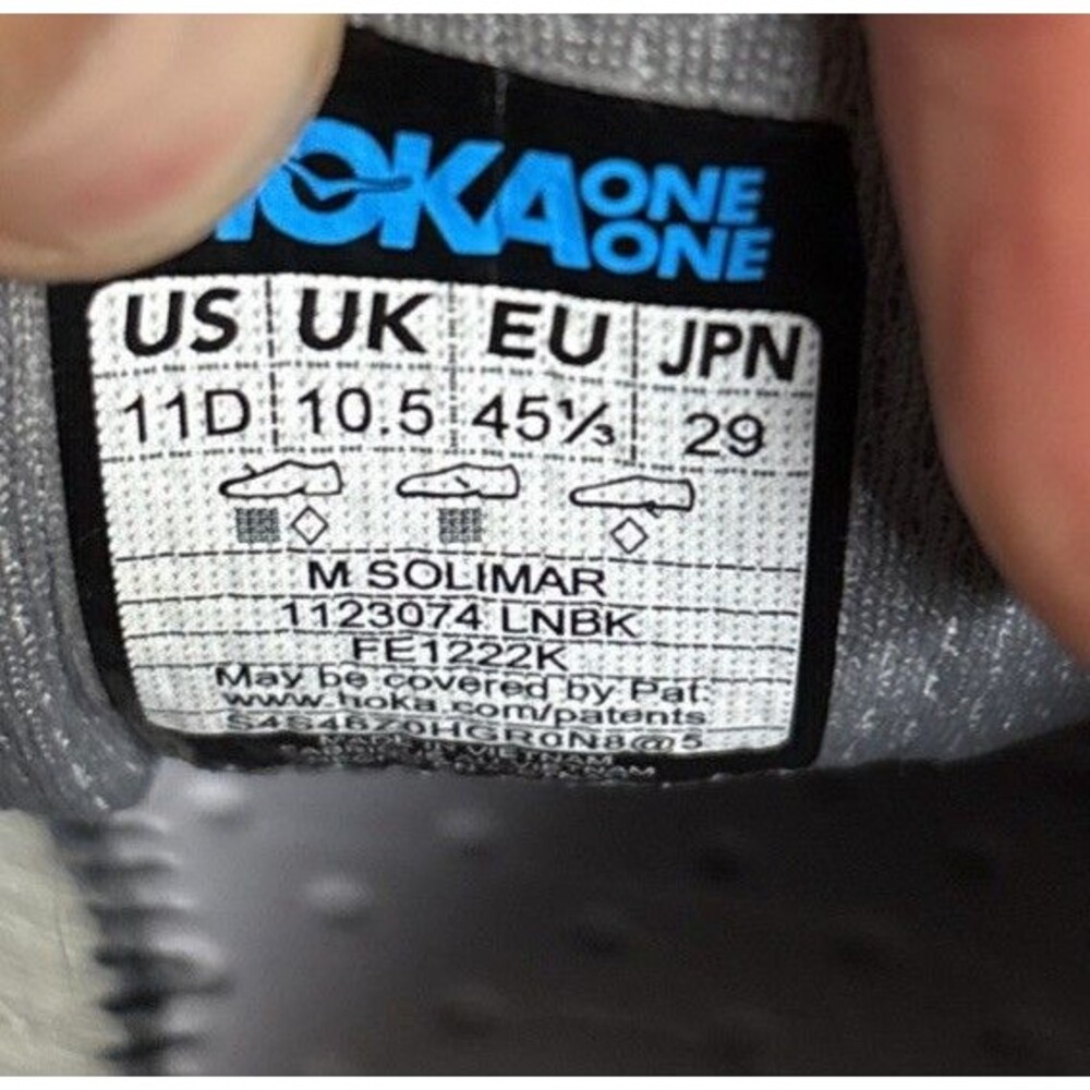 Hoka One One Solimar Running Shoes Mens Sz 11 D Gray Grey Sneakers NO INSOLES - Picture 13 of 14